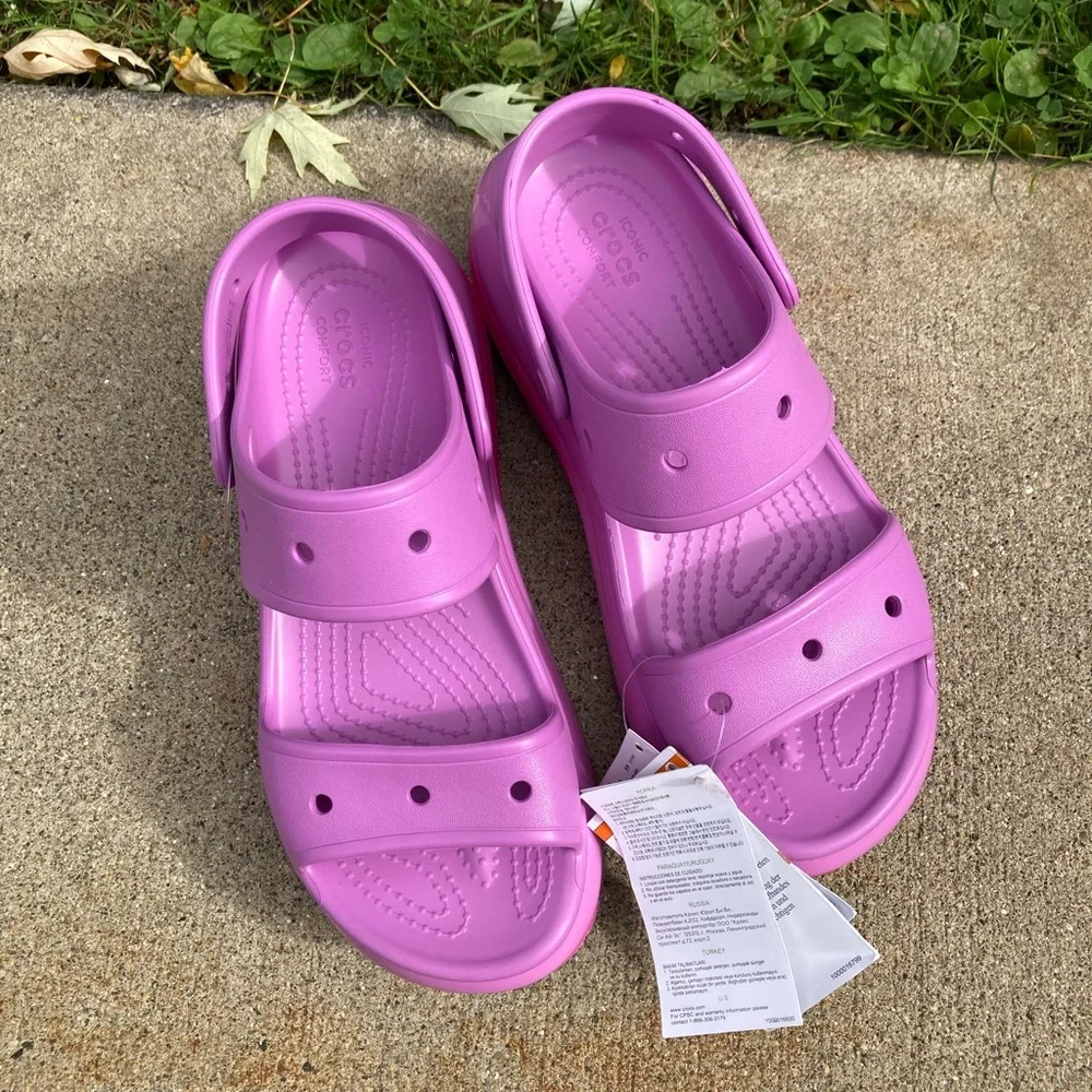 Crocs Mega Crush Platform Sandal Bubble Purple Pink NEW WITH TAGS